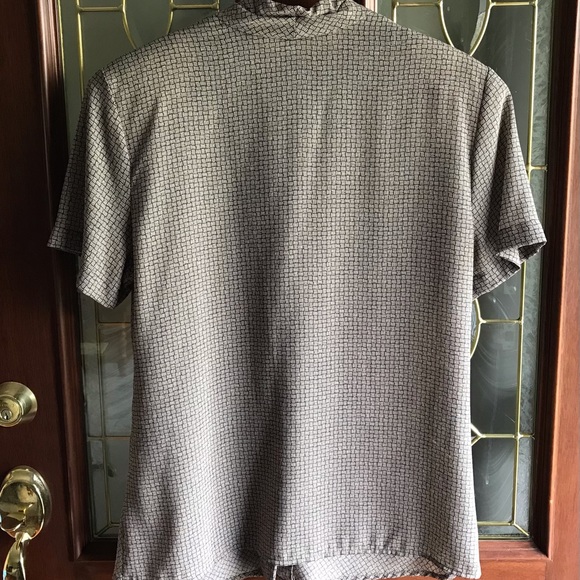 VTG 80s JH Collectibles Shoulder Pad Draped V-Neck Short Sleeve Blouse Size 14 - Picture 2 of 8